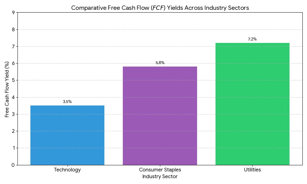 Comparative free cash flow yields across industry sectors